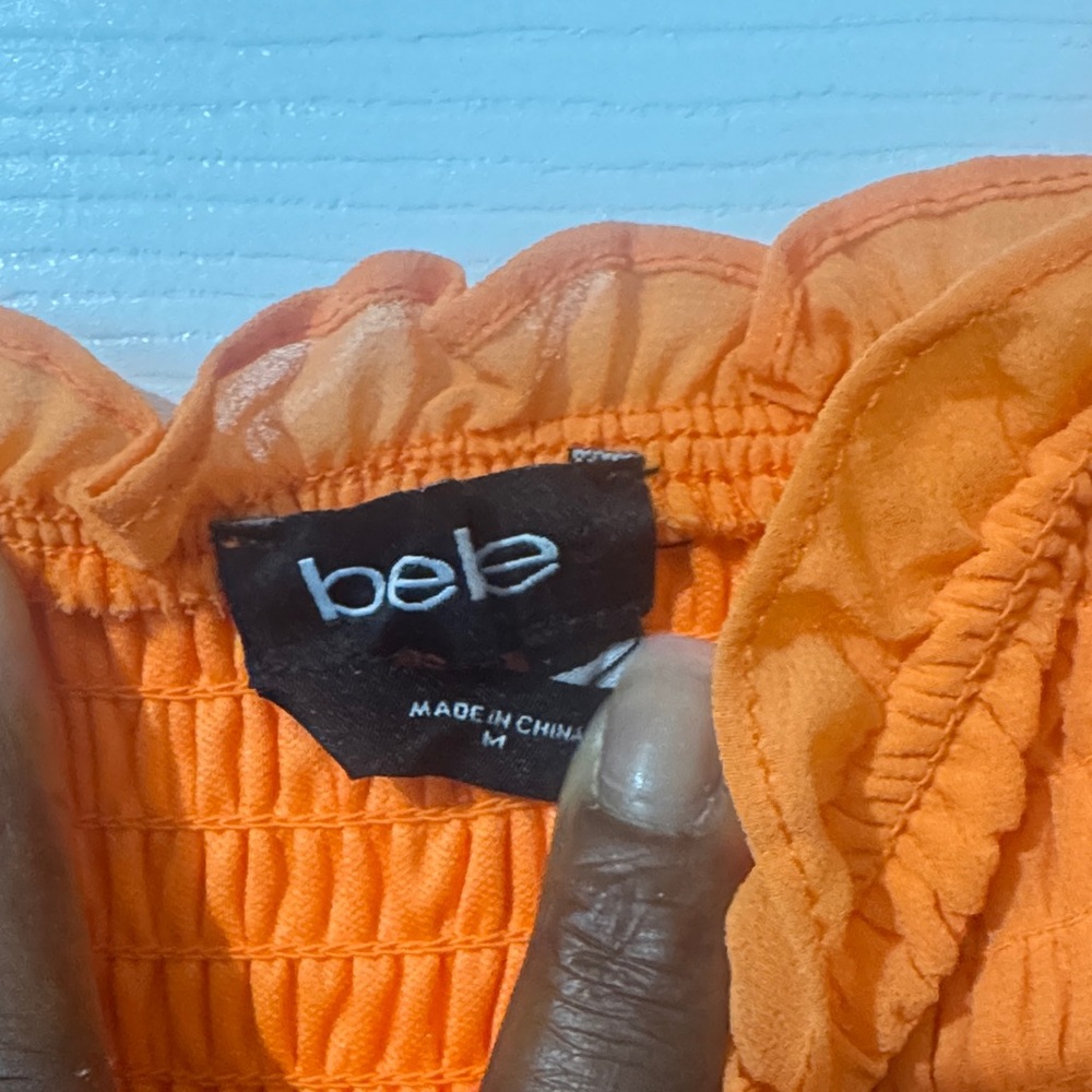 bebe Orange Ruffle Mini Dress - Picture 3 of 3